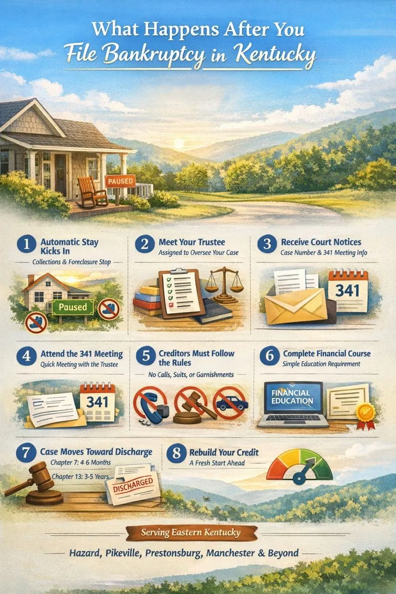 What Happens After You File Bankruptcy in Kentucky – step-by-step process from filing to rebuilding credit